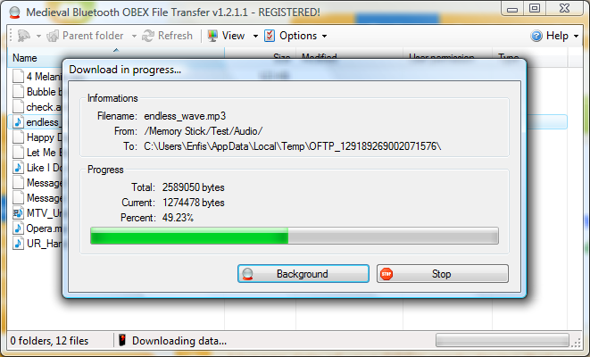medieval bluetooth OBEX file Transfer c